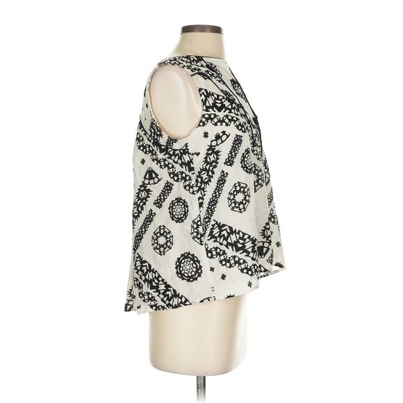 Anthropologie Sleeveless Silk Top White - 2 Petite - Picture 3 of 4